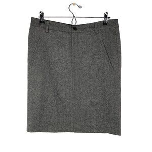 FILIPPA K Herringbone Wool Pencil-like Office Academia Grey Mini‎ Skirt sz M